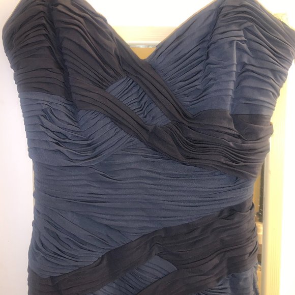 BCBG Navy Blue Strapless Formal Gown - Picture 4 of 7